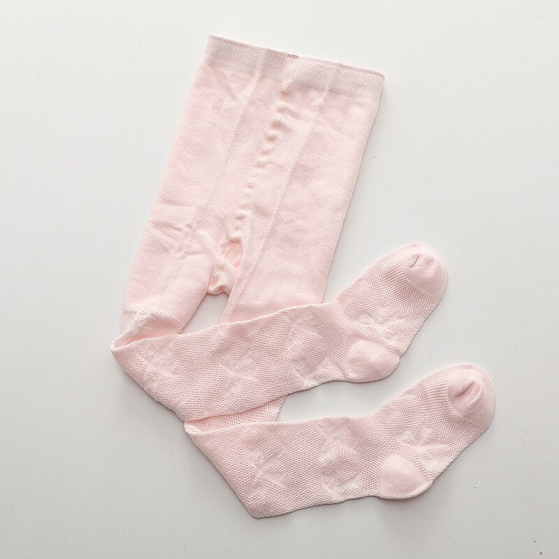 Pantimedias de malla fina para bebé y niña, medias de princesa con lazo bonito, medias blancas de algodón suave: Rosa / 2-4 years old