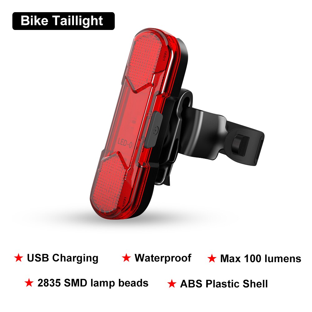 Fahrrad Licht Vorne 1000 Lumen USB Aufladbare Fahrrad Beleuchtung MTB Fahrrad Scheinwerfer Rücklicht Radfahren Taschenlampe Fahrrad Zubehör: taillight