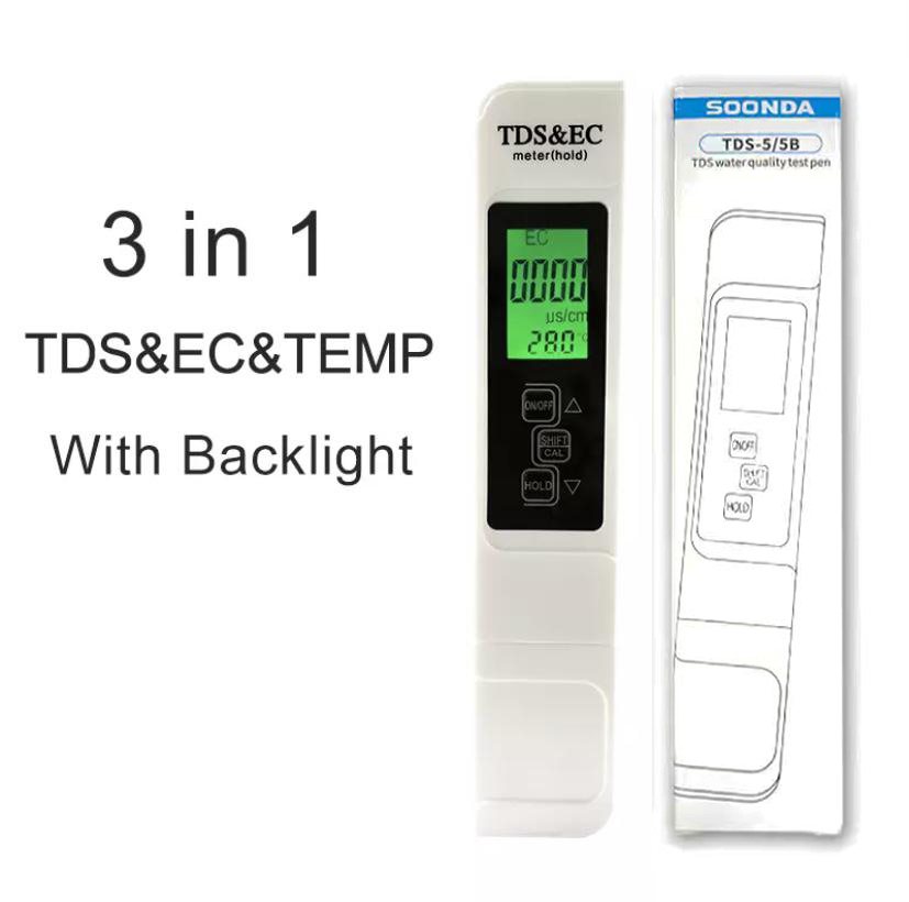 3 in 1 Water TDS Meter EC Conductivity Tester Temperature Tester TDS Pen Filter Water Purity Monitor for Drinking Water: Brown