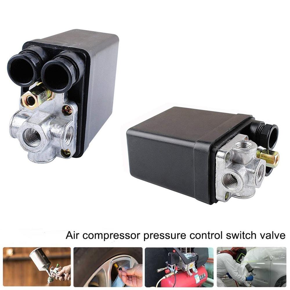 Heavy Duty Air Compressor Pressure Switch Control Valve 90 PSI -120 PSI Black Air Compressor Pressure Switch Control