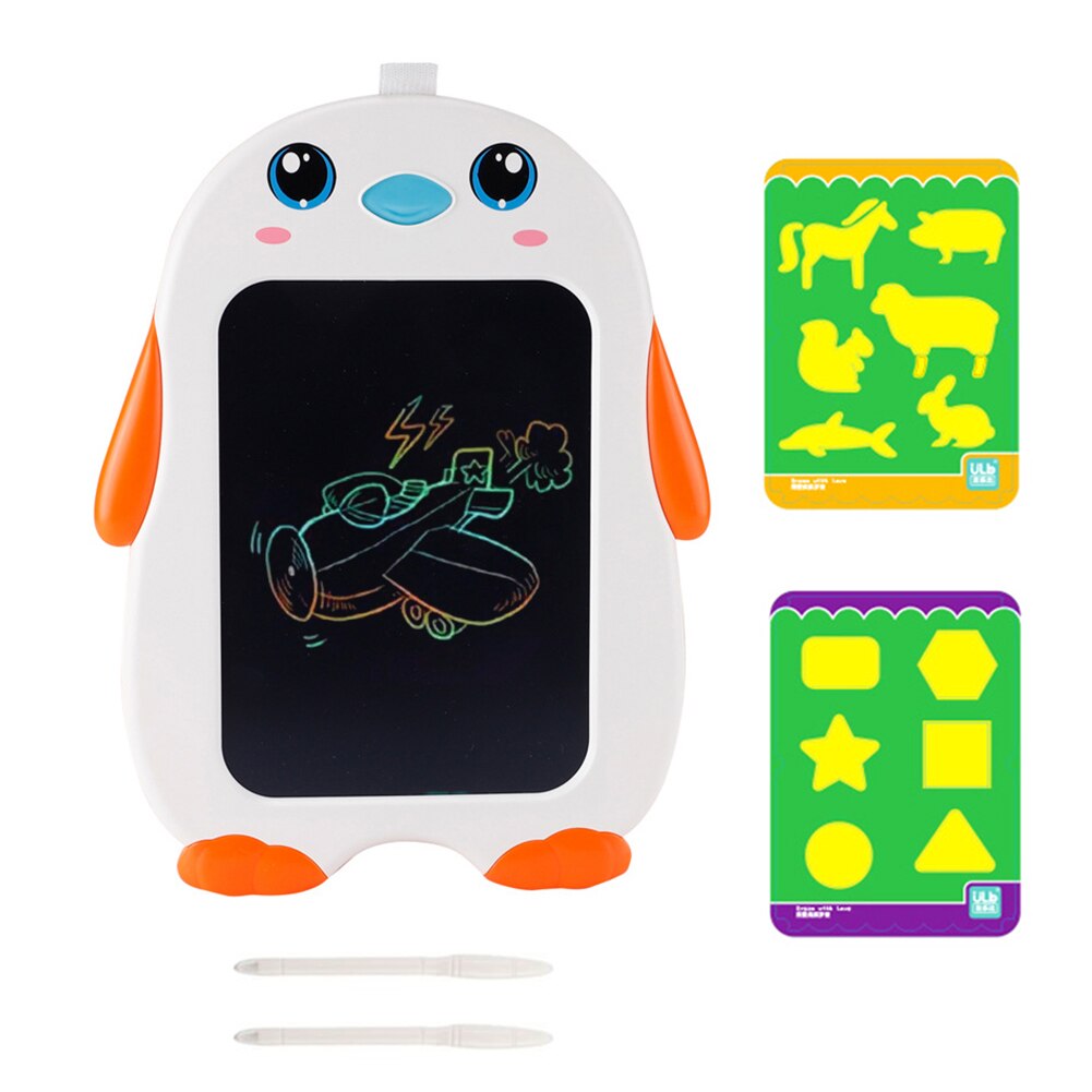 8.5 inch Drawing Board Cartoon Electronic LCD Screen Digital Graphic Writing Tablet Doodle Children Educational Painting Tools: Orange penguin