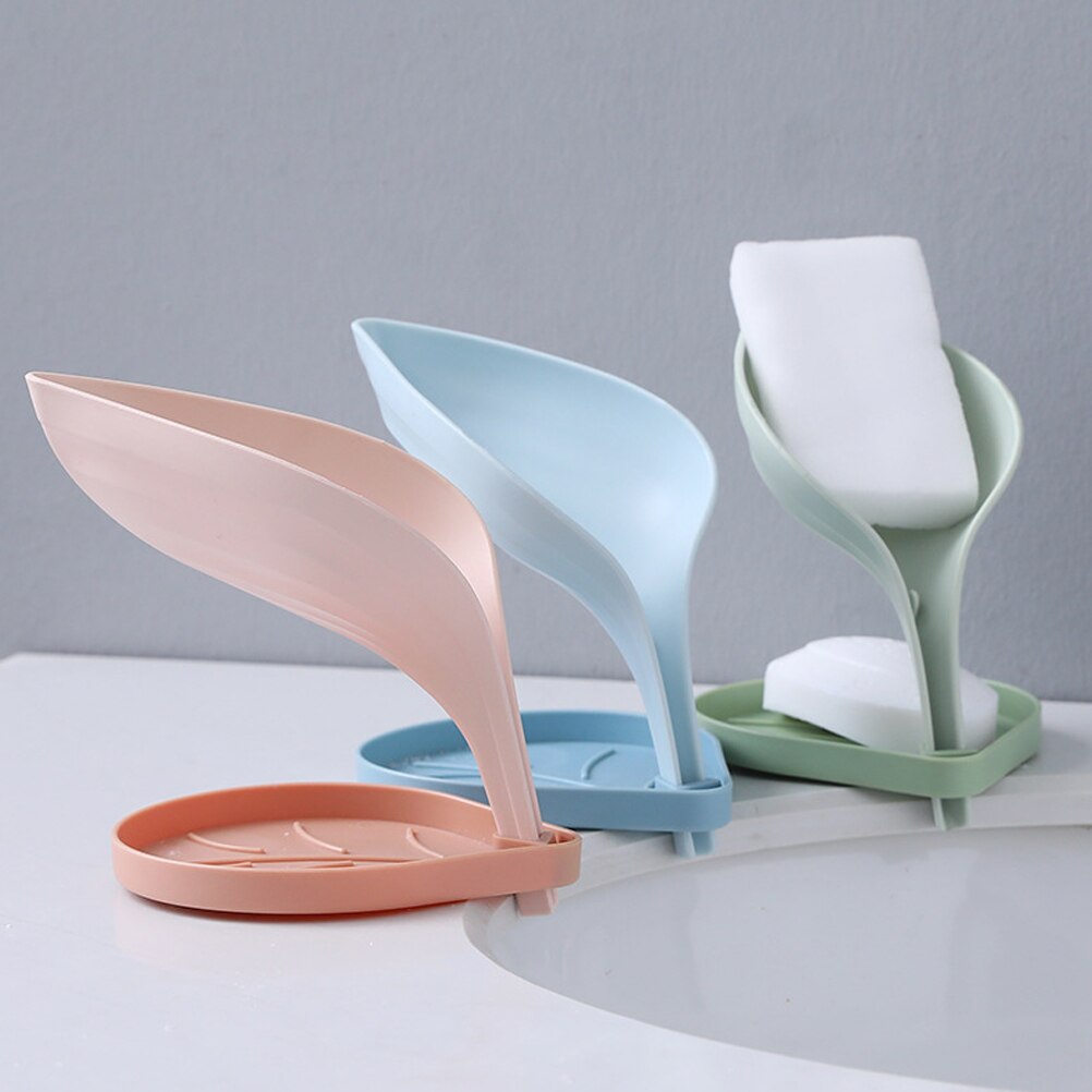 Sink Soap Drain Box Double Leaf-Shaped Soap Holder Free Punch Toilet Bathroom Multifunctional Soap Holder