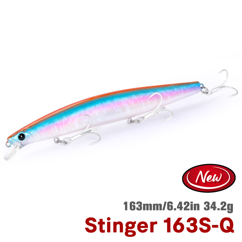 TSURINOYA 163S Ultra Long Casting Sinking Minnow Sea Fishing Lure STINGER 163mm 34.2g Seabass Tuna Saltwater Large Hard Baits: WHITE