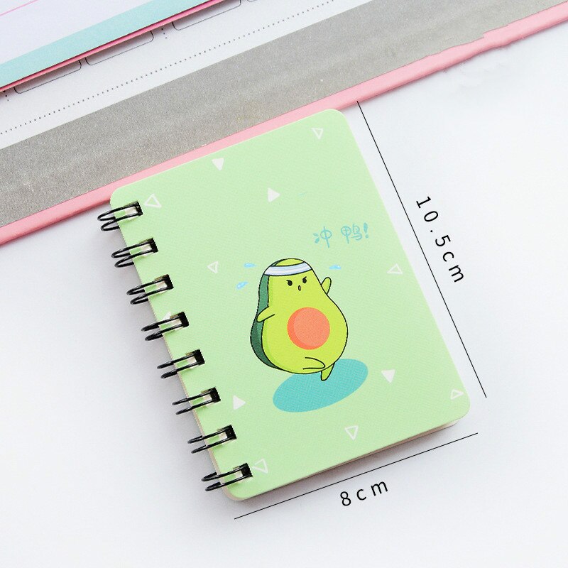Kleine Spoel Boek Draagbare Notebook Leuke Avocado Rollover Mini Notepad Dagboek Briefpapier School Kantoorbenodigdheden Lege Innerlijke Pagina