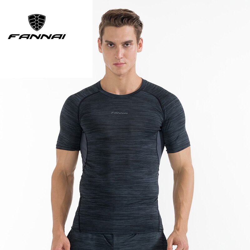 Fannai Mens Compressie Korte Mouw Running Shirt Mannen Bodybuilding Fitness Sportkleding Sport T-shirts Running Training Tee