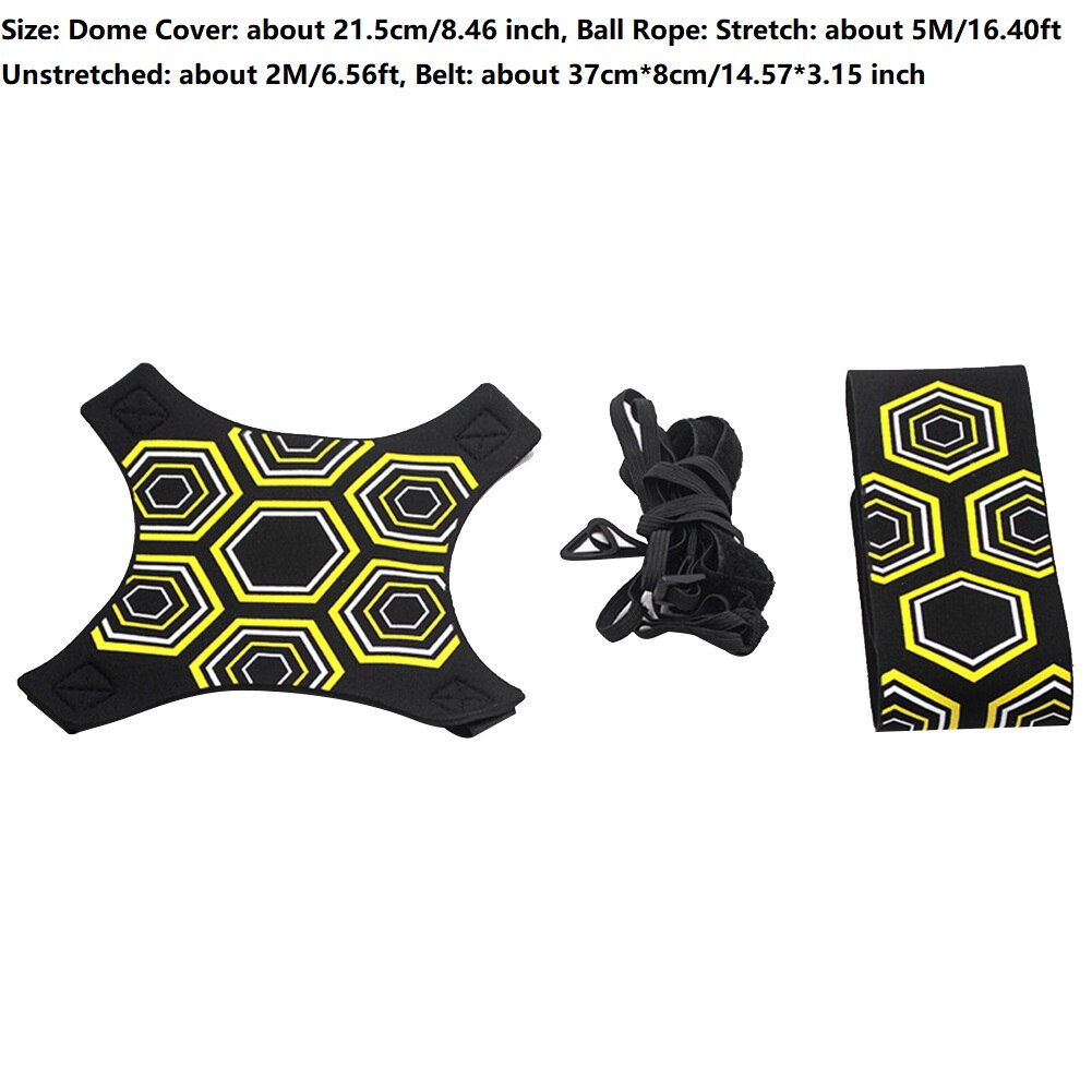 Soccer Ball Practice Belt Football Kick Training Belt Adjustable Trainer Train Equipment Practice Belt Hands Kids Adult Soccer: Yellow  5m