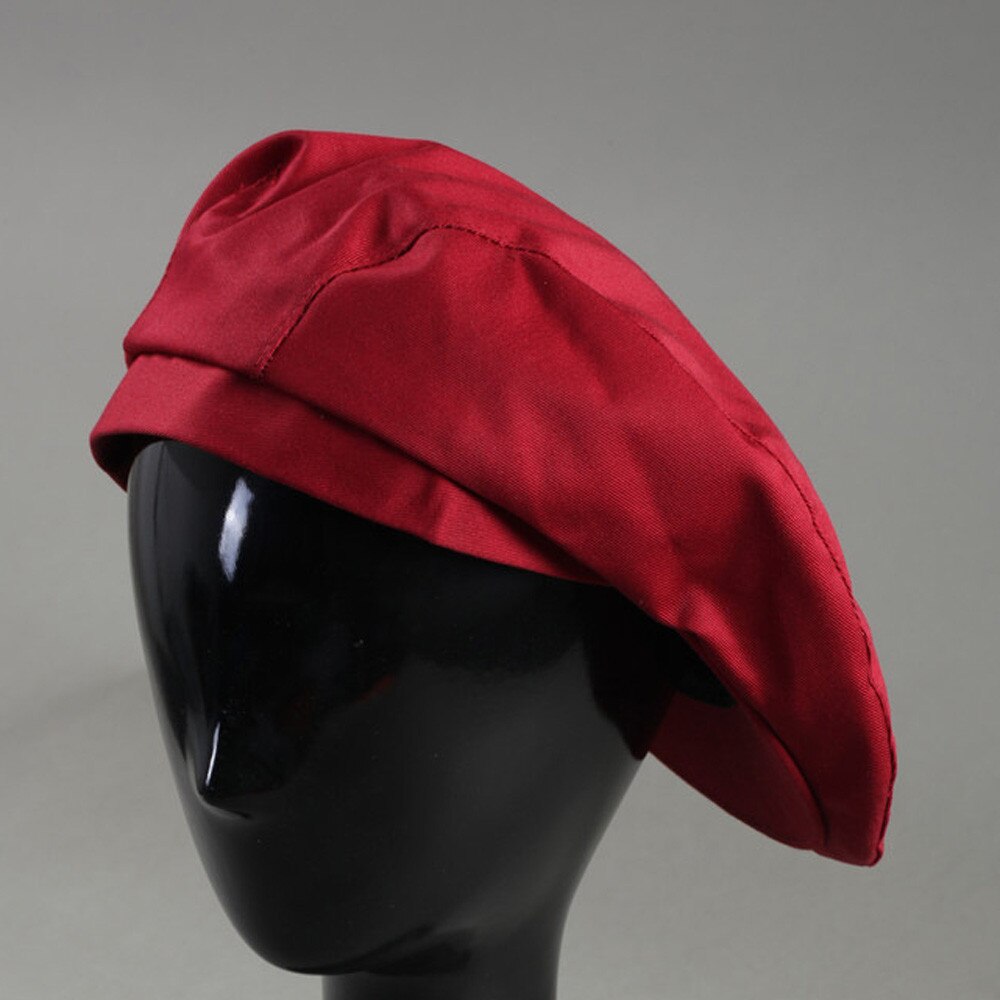 Men Women Chef Hat Catering Baker Kitchen Cook Beret Beanie Duckbill Beret Hat Soft Solid Color Beret Golf Caps Hats