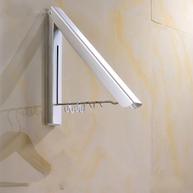 Wall Mounted Clothes Airer Washing Line Coat Shirt Dryer Folding/Pull out Wall Hanger Space Saving Clothes Cupboard Storage: aluminium alloy1