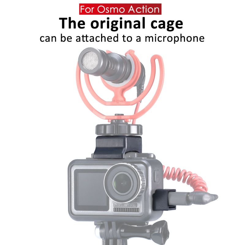 especial, micrófono de vídeo, montaje estabilizador de raíz fría para DJI OSMO, adaptador de micrófono de acción
