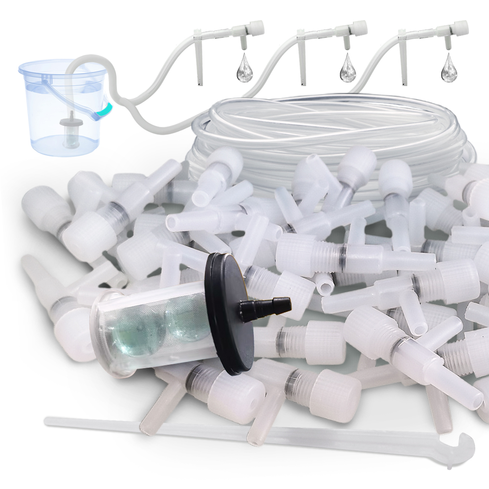 1/4"Transparent Hose Micro Drip Irrigation Kit with Regulating Valve Dropper Garden Indoor Potted Plant Saving Watering Device