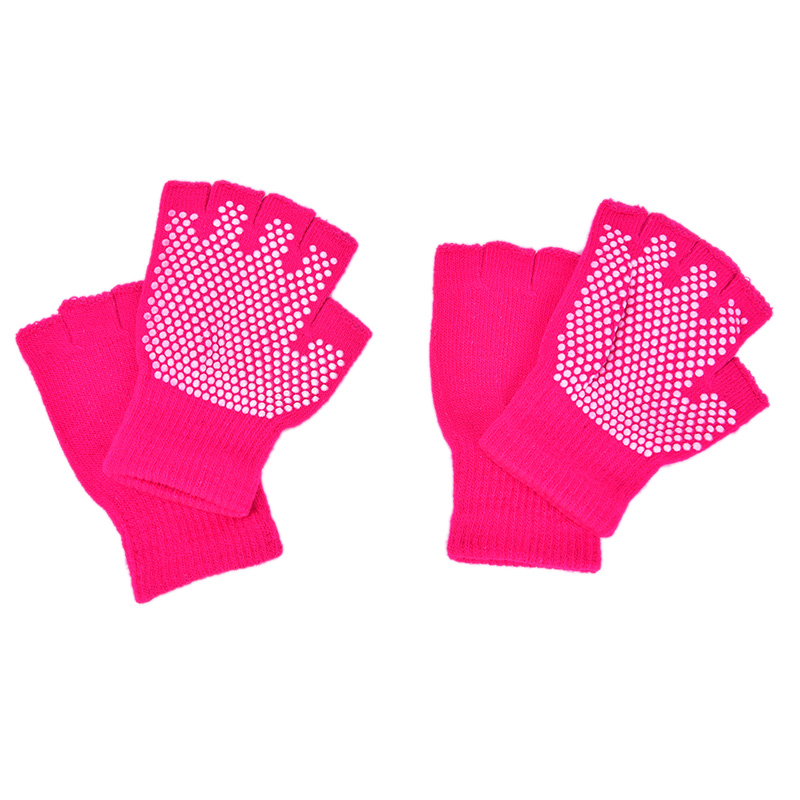 Yoga Gloves Fitness Lady Non-slip Glove Sports Exercise Training Half Fingers Woman acrylic cotton Mittens