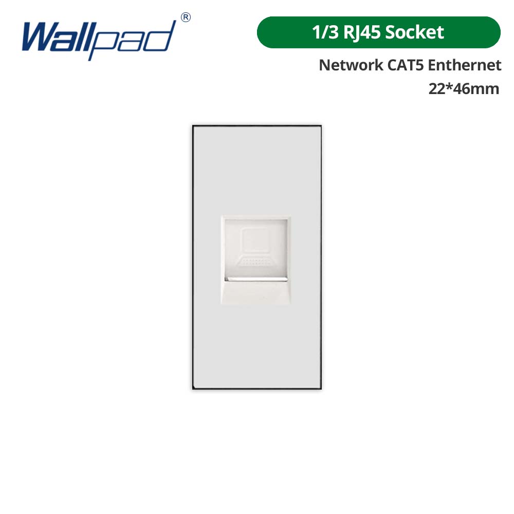 Wallpad DIY White Tempered Glass Panel Wall Light Switch EU UK Italian Brazil Socket Free Combination 118*75mm Module Frame Only: Ivory