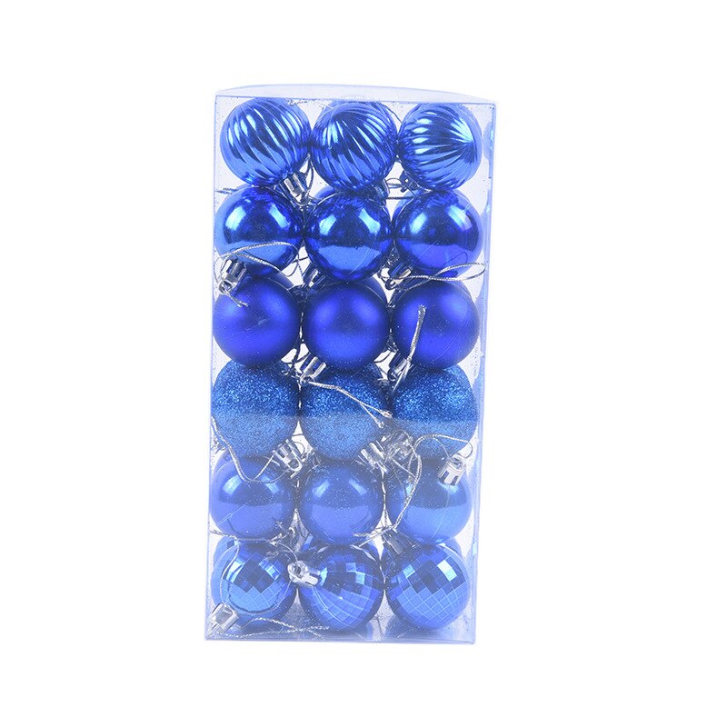 36 Pcs Gold Pink Champagne Red Metallic Christmas Balls Decor Christmas Tree Balls Xmas Decor For Home Year Balls: dark blue