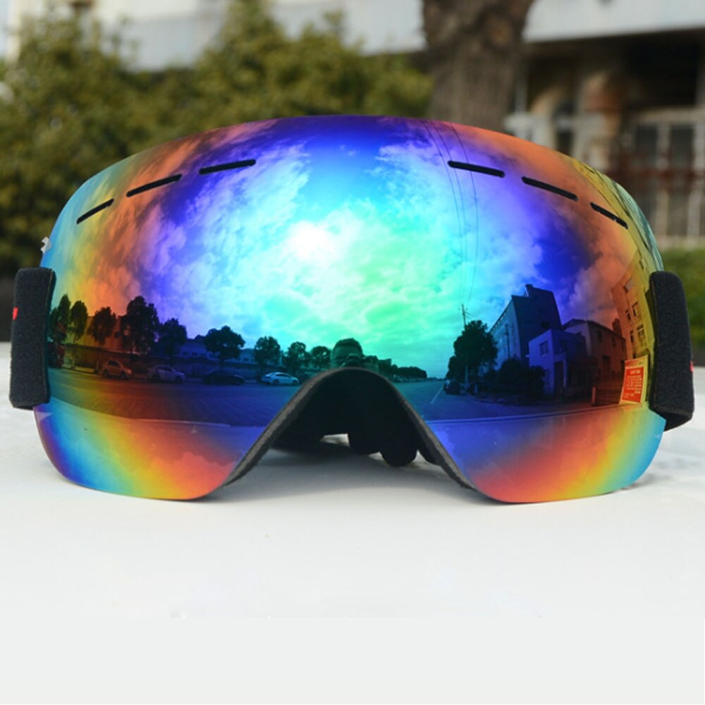 Winter Ski Goggles Unisex Snowboard Goggles Gear Skiën Sport Volwassen Eyewear Anti-Fog Uv Lens Abs Ski Mask Outdoor sport: green