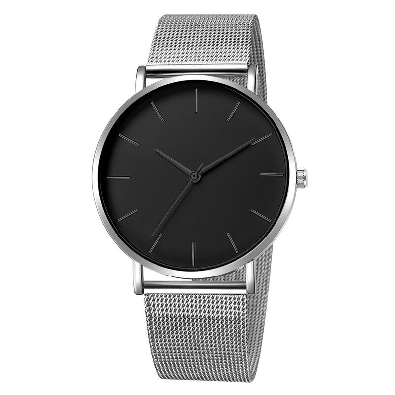 Minimalistisk ur reloj hombre ure til mænd relogio masculino montre homme man orologio uomo herre relojes para horloges mannen: Sølv sort