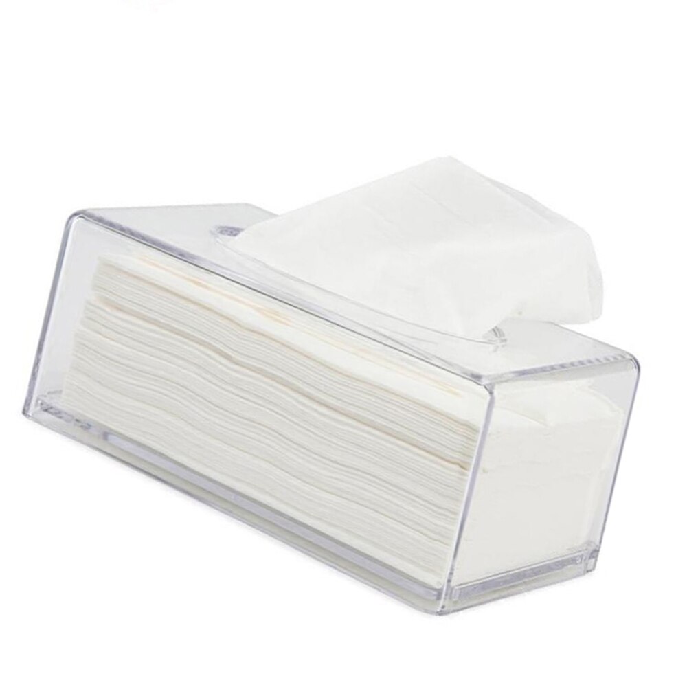 Facial Acrylic Tissue Box Clear Tissue Box Cover Rectangular Napkin Car Office Paper Holder Tissue Dispenser