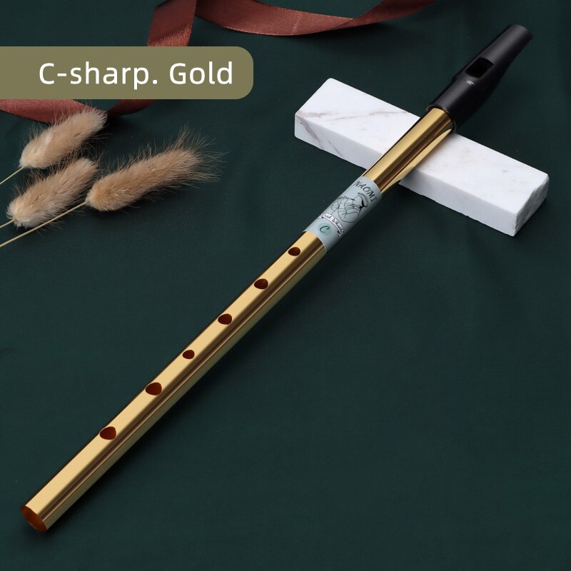 Naomi Messing Gemaakt Ierse Fluitje Fluit C/D Sleutel Ierland Fluit Tin Penny 6 Gat Fluit Muziekinstrument: C-sharp. Gold