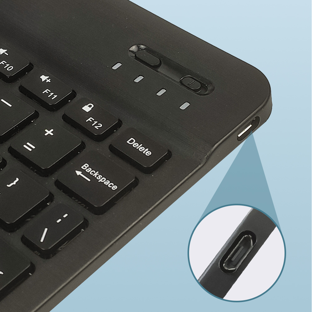 Bluetooth-toetsenbord Draadloos oplaadbaar zwart 10-inch toetsenbord voor IOS Android Windows-tablet voor iPad Air Mini-toetsenbord