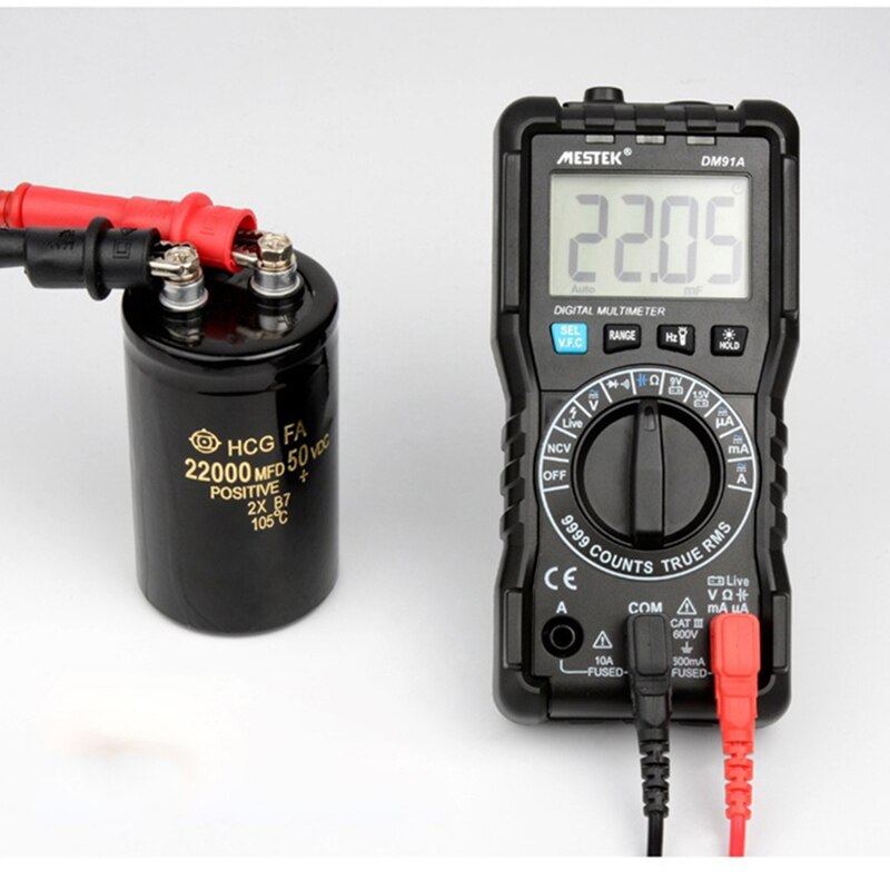 Dm91a mini digitale multimeters, intelligente multimeter, 9999 tellingen, automatisch bereik, spanningsmeter, ampèremeter, multimeter, multitester