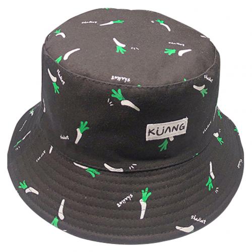 Panama Emmer Hoed Mannen Vrouwen Zomer Emmer Cap Banana Print Gele Hoed Bob Hoed Hip Hop Gorros Vissen Visser Hoed: Black