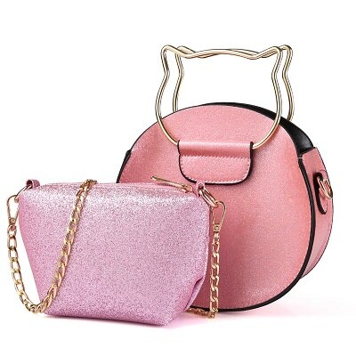 Bambini Catena Del Fumetto Del PVC Principessa Della Moneta Borse Portafogli Sacco Crossbody Sacchi di Denaro Del Telefono Borse Multiuso Carteiras Feminina per le Ragazze: pink