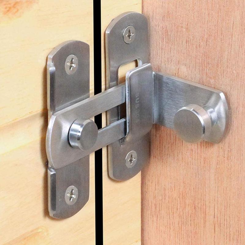 0 Degree Right Angle Door Latch Hasp Bending Latch Barrel Bolt with Screws for Doors Buckle Bolt Sliding Lock