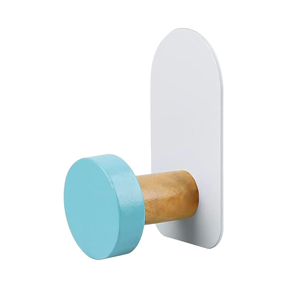 1 stks kleurrijke muurhaken zelfklevende haken geen boren houten kapstokken voor kinderen keuken badkamer woonkamer: Brons