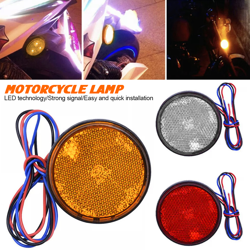 1X24LED motorfiets ronde reflector achterlicht remlicht motorfiets achterlicht auto ATV LED-reflectoren vrachtwagen zijwaarschuwingslichten