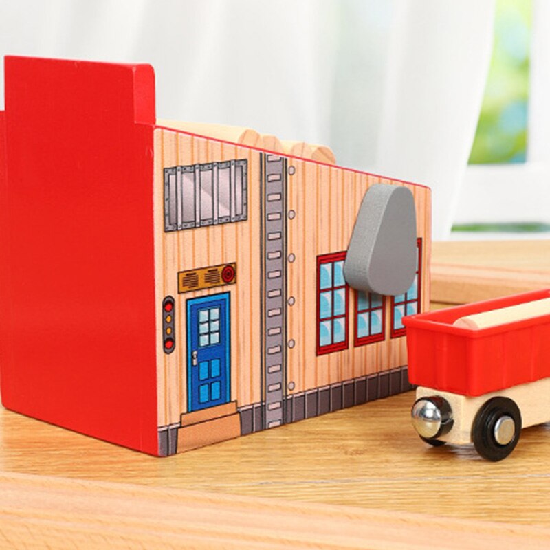 Freunde Holz Spur Szene Zubehör Holz Hof Kompatibel mit Schiene Auto Plattform Holz Spur Spur Zug Eisenbahn