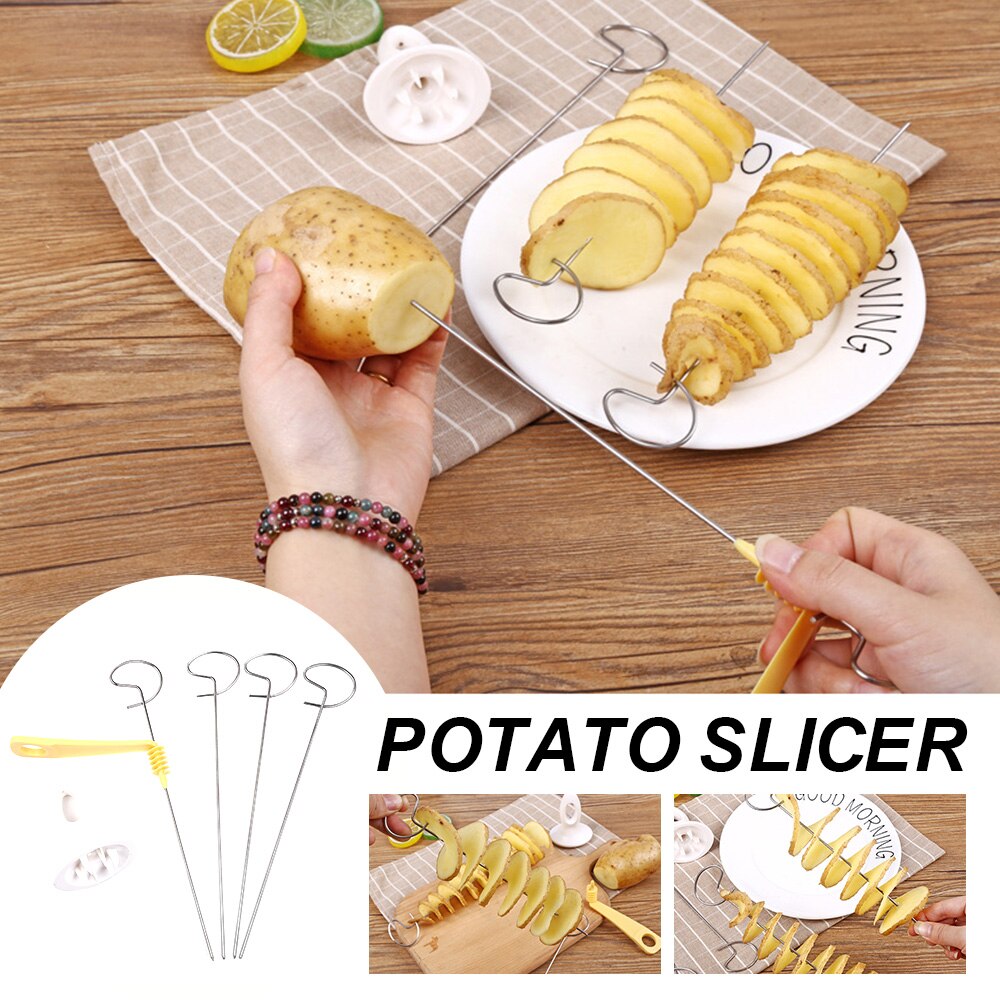 Potato Spiral Manuel Cutter Slicer Reusable Potato Twister French Fry Cutter Fruits Vegetable Tools Kitchen Cooking Tools