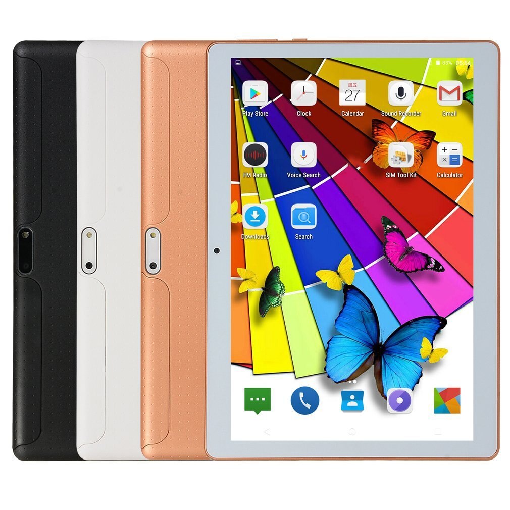 10.1 Inch Ips Scherm Android 8.0 Tien-Core Tablet Pc 1Gb + 8Gb Dual Sim-kaart Slots 3G Telefoongesprek Met Gps Fm (Us Eu Uk Au)