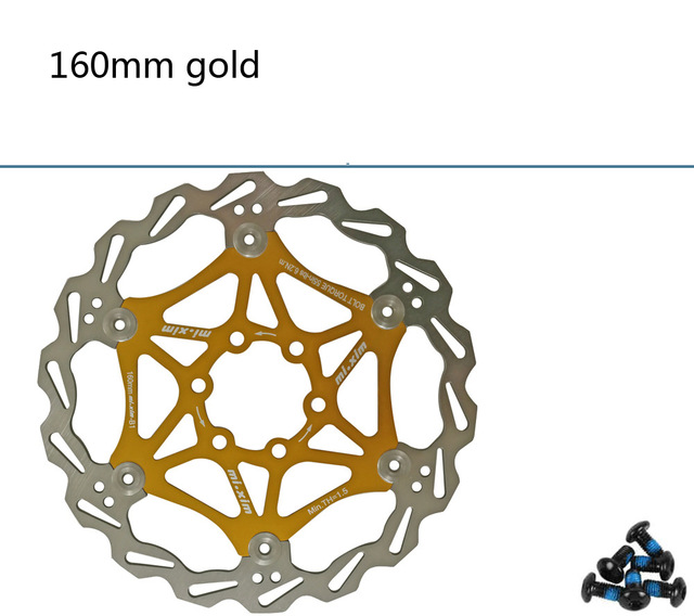 Mi. Xim MTB bike mountain Fiets Floating Rotors 160/180/203mm B1 Rood/Blauw /zwart/Goud voor Mountainbike Schijfrem: Gold 160mm