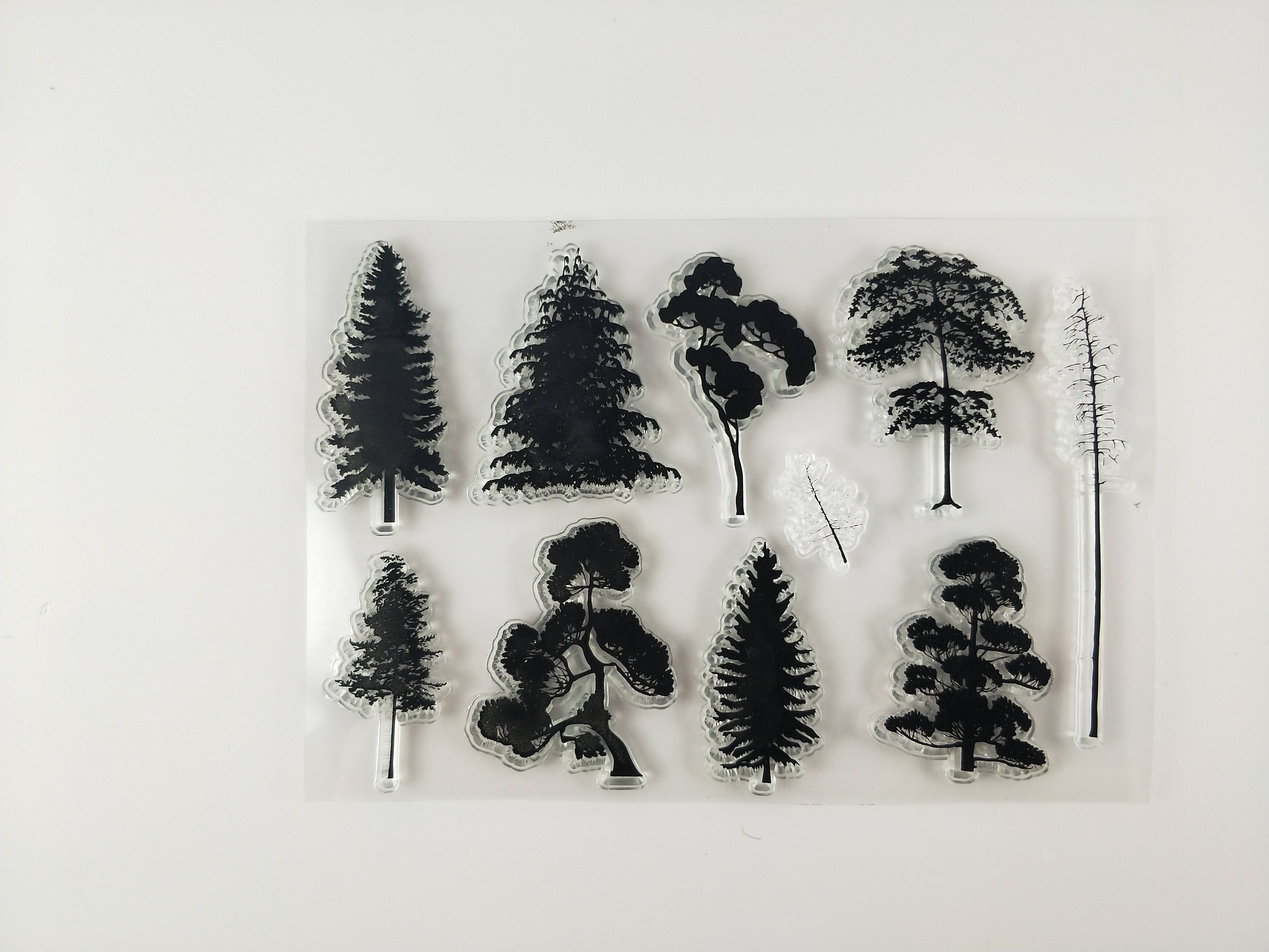 Stamp Jungle Trees Graphic DIY Signet Handmade Transparent Seal Re-Use Adornment Silica Gel Retro Craft Production