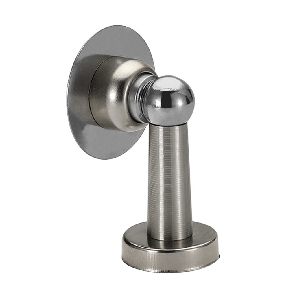 Stainless Steel Magnetic Door Stops Sticker Door Holders Stopper Catch Protector Floor Wall Mounted Nail-Free Hidden Doorstop: Silver