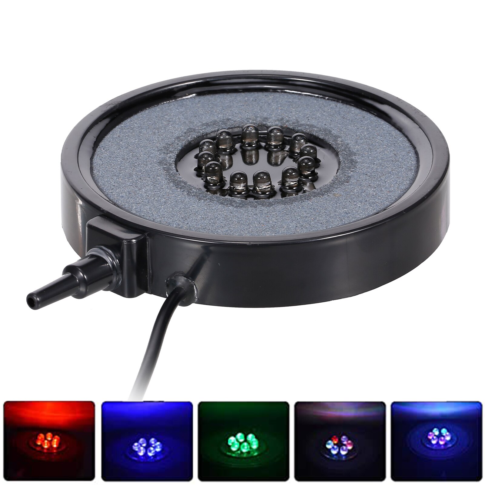 Aquarium Bubbler Light Color Changing Waterproof LED Aquarium Light Round Fish Tank Colorful Air Bubble Stone Aquarium Lamp