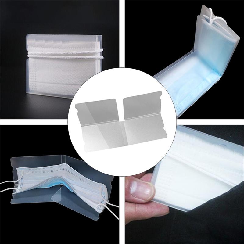 8 Stuks Inklapbare Masker Opslag Houder Draagbare Masker Opslag Clip (Transparant)