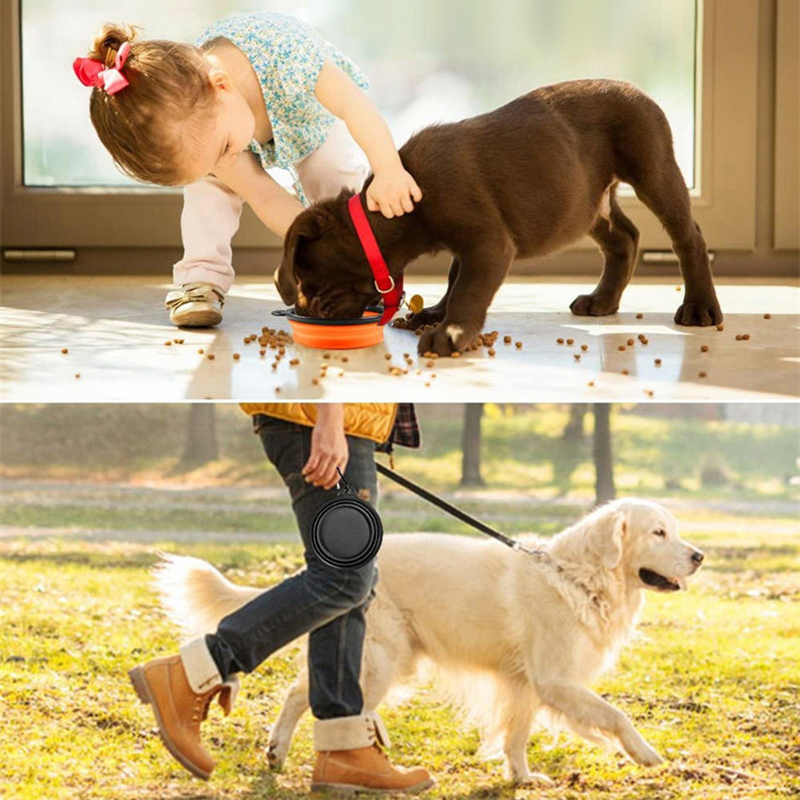 Opvouwbare reishondenkom Draagbare zachte siliconen voerbak voor honden Voedsel Watercontainer Puppyvoerbakken Outdoor huisdierenbenodigdheden