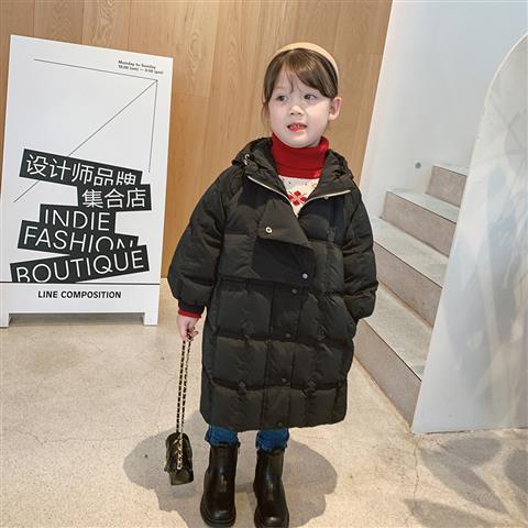 Kore – manteaux mi-longs pour enfants, veste épaisse à la , manteau à capuche, combinaison de neige en coton pour adolescentes,: Black / 4T