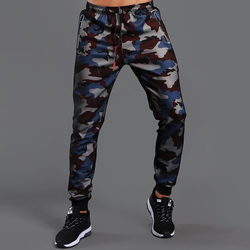 LANTECH Mannen Broek Running Joggers Training Sport Camouflage Sportkleding Fitness Oefening Run Gym Broek Pocket Broek Rits: 2 / Xxl