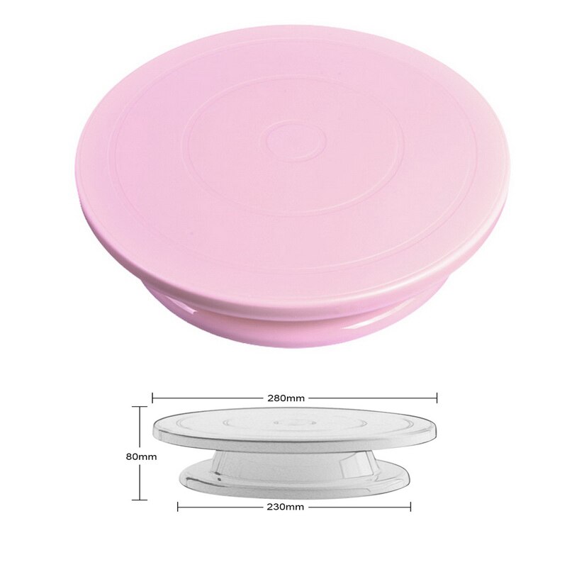 Gør-det-selv roterende kagebageværktøj drejeskive dekoration kageholder kage plastkage roterende bordbageværktøj 7*28cm 10 tommer: 1