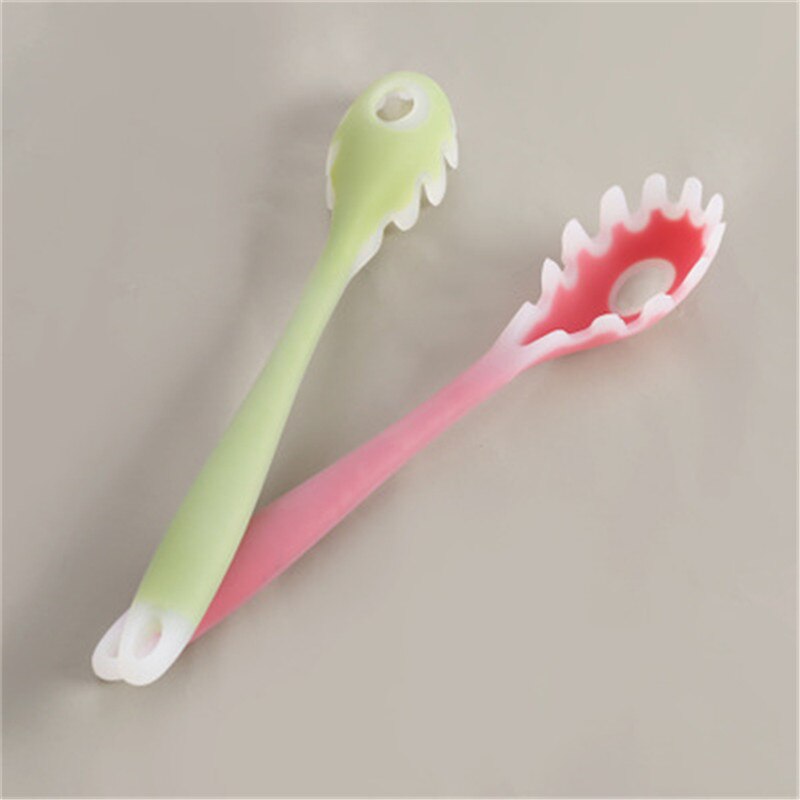 Long Handle Pasta spoons Spaghetti Spoon Fork Server Silicone Pasta Noodles Scooper Kitchen Cooking Utensil
