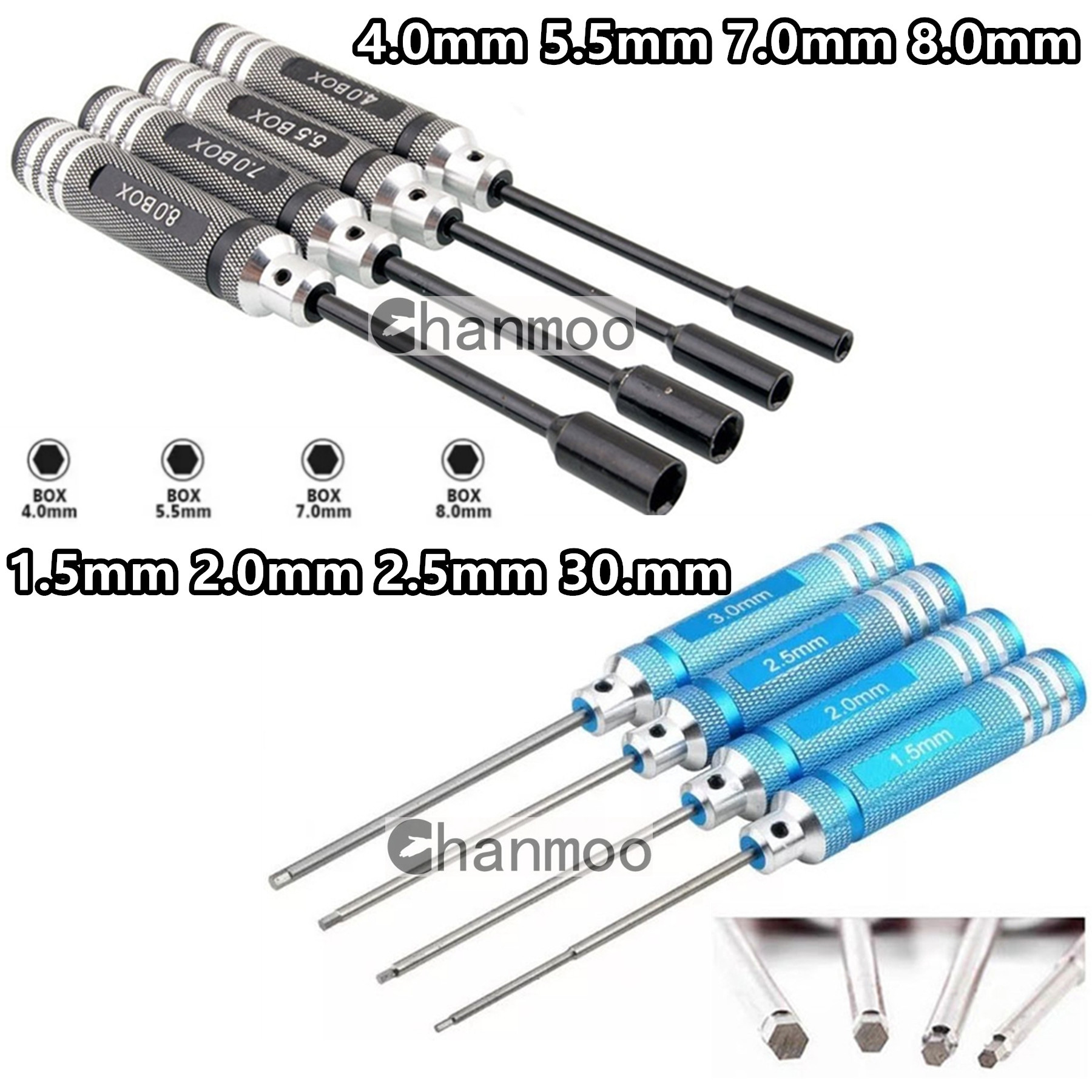 Destornillador hexagonal Universal H1.5/2,0/2,5/3,0mm, herramientas de controlador de llave Allen para coche teledirigido Tamiya HPI HSP Traxxas Losi Axial Kyosho