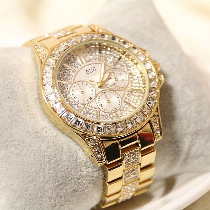 Women Watch with Diamond Watch Ladies Top Luxury Brand Ladies Casual Women&#39;s Bracelet Crystal Watches