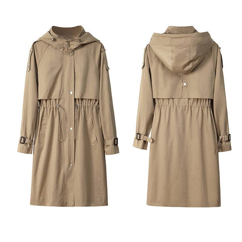 Lente zomer klassieke lange trenchcoat dames casual dunne windjack vrouwelijke overjas lange jas vrouwelijke slanke bovenkleding jassen