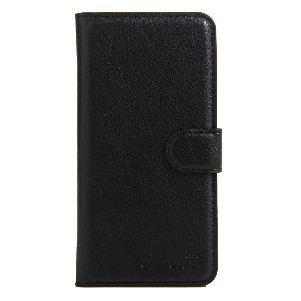 Para LG L60 X145 de lujo billetera cubierta cyboris para LG L60 Dual X147 caso tapa, lichi Funda de cuero de la PU con ranura para tarjeta titulares: Black