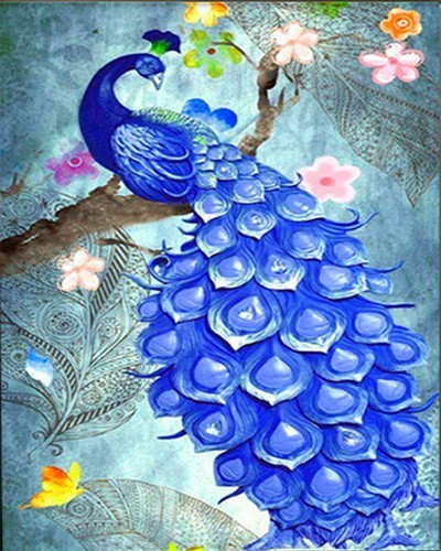 EverShine Painting By Numbers Animals Canvas Wall Set Paint By Numbers For Adults Peacocks Drawing Art: SZES-979