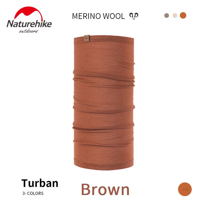 Naturehike outdoor wollen warmhoud tulband dagelijkse sport stretchstof multifunctionele sjaal haarband zacht ademend: Bruin