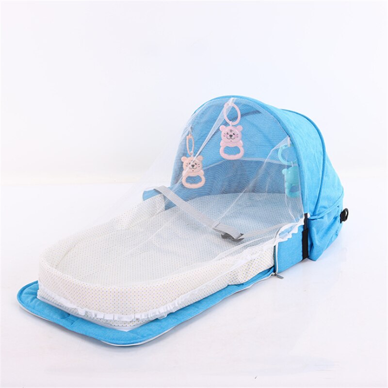 Portable Baby Bed Sleeping Nest Travel Beds Multi-Function Baby Nest For Newborns Portable Cribs For Baby Multifunction: Blue