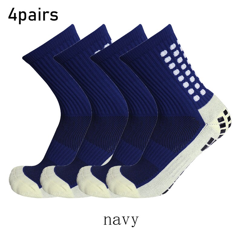 4pairs /set Football Socks Multiple Colour Suction Cup Grip Anti Slip Soccer Socks Sports Men Women Outdoor Rugby Socks