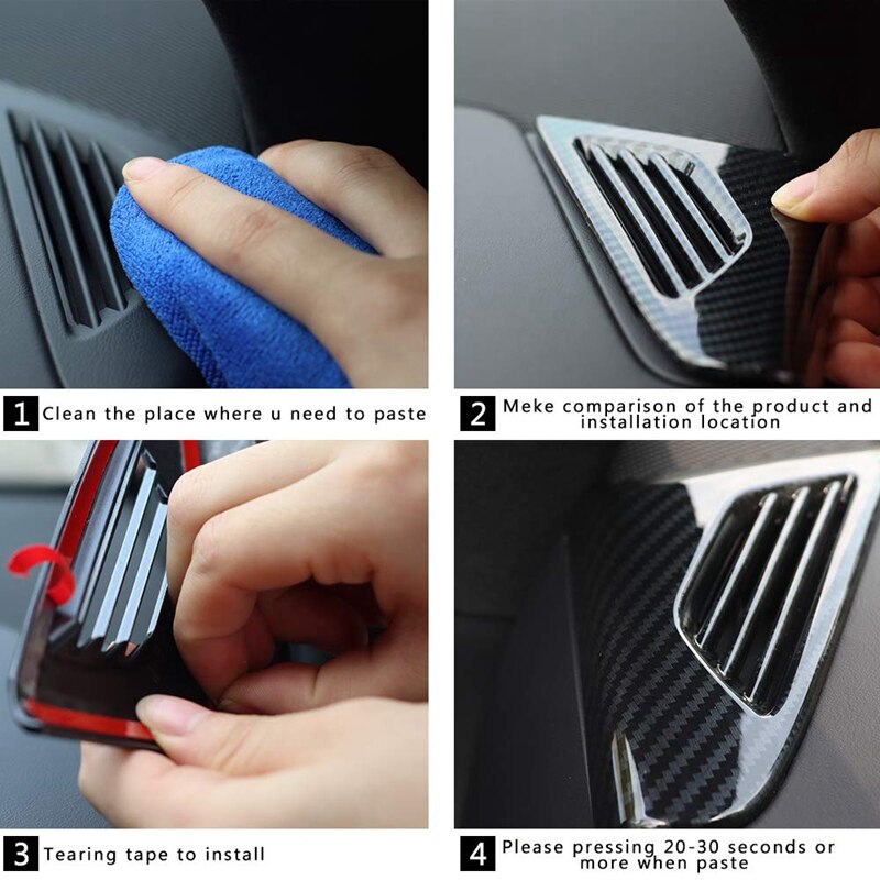 Front Air Vent Cover 2 Pieces for Tesla Model X ABS Plastic Car Accessories (Front Air Vent Cover, Imitation Carbon Fi